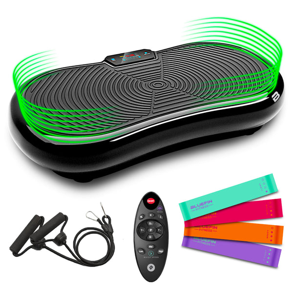 Piattaforma Vibrante Per Allenamento Casa - Bluetooth, Telecomando, 5 Programmi, 180 Livelli, Con Fasce Elastiche